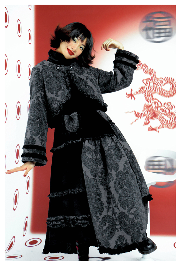 Leele 3D Embroidery Short Jacket & High Neck Dress Set - Coat