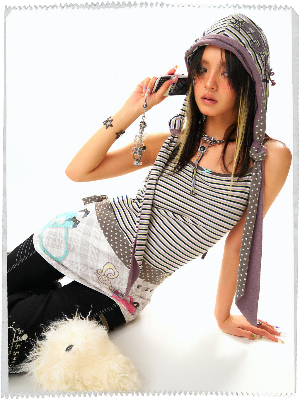 SassyLove Graphic Print Drawstring Backless Mini Dress