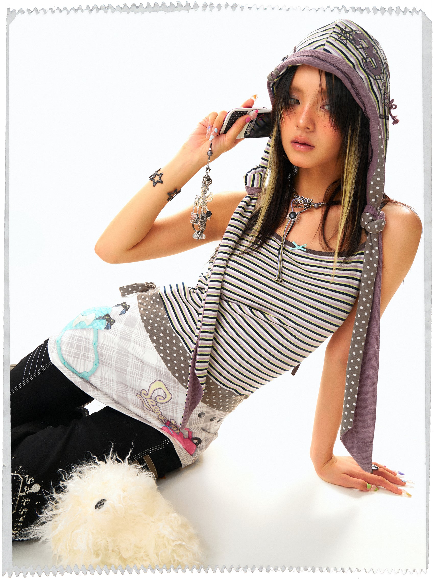 SassyLove Graphic Print Drawstring Backless Mini Dress