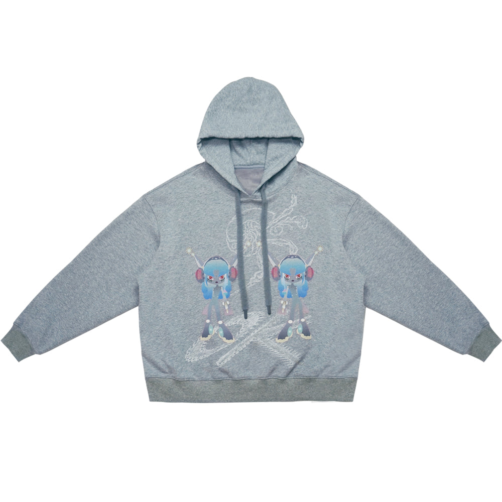 Lounge Graphic Print Fleece Hoodie