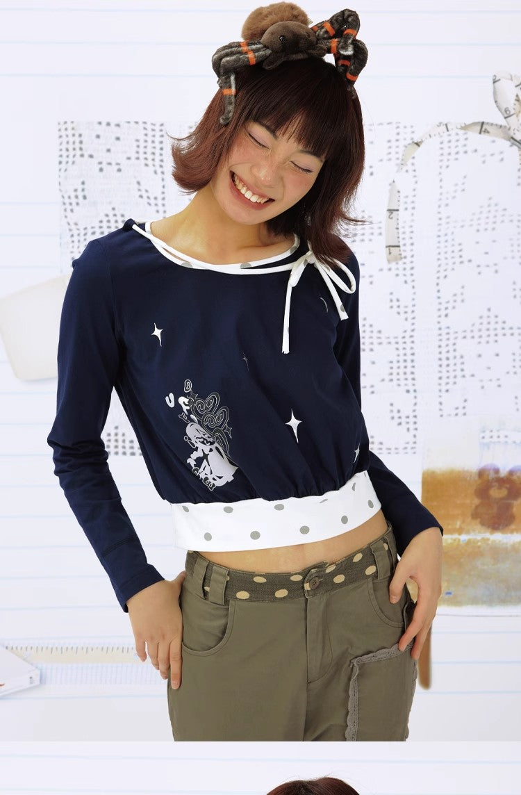 Leele Stars & Blush Girl Graphic Long Sleeve T-shirt