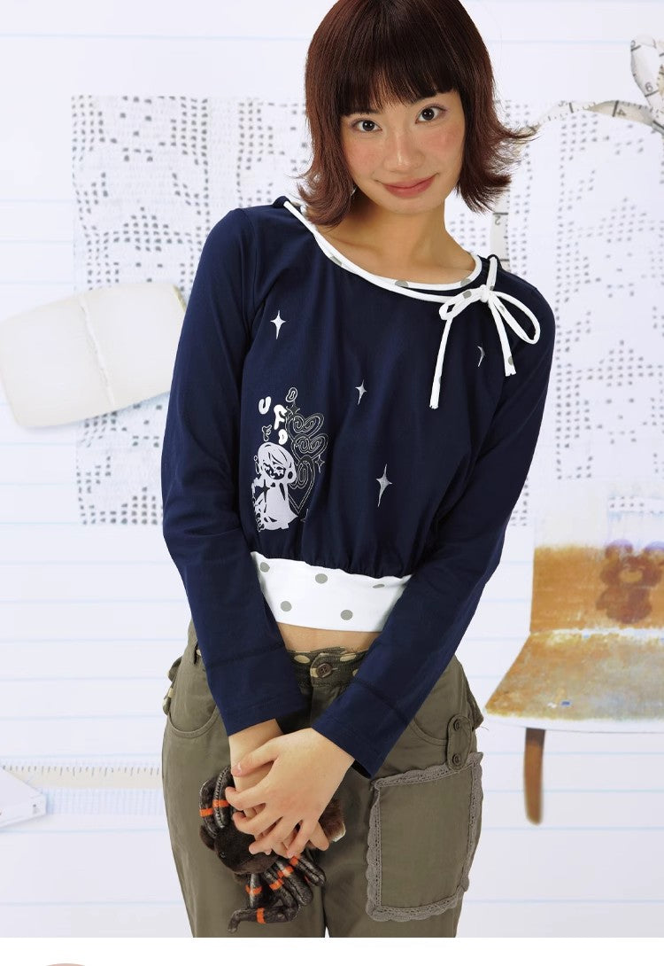 Leele Stars & Blush Girl Graphic Long Sleeve T-shirt