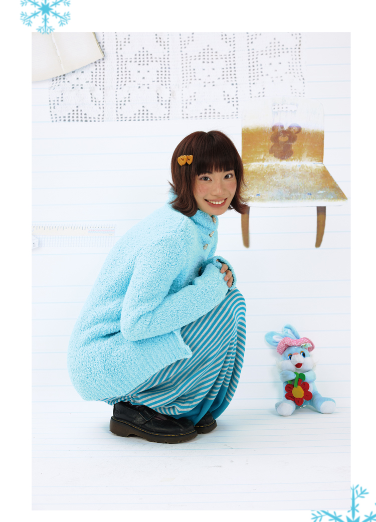 Leele Milky Blue Coral Fleece Sweater Cardigan