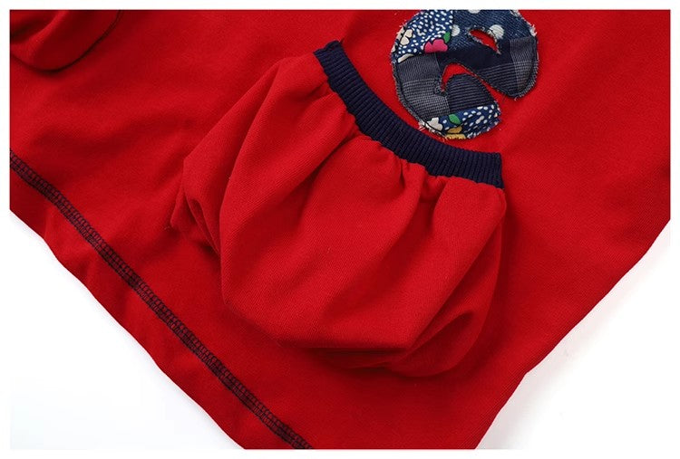 Leele Vintage Text Patchwork Mandarin Collar Hoodie