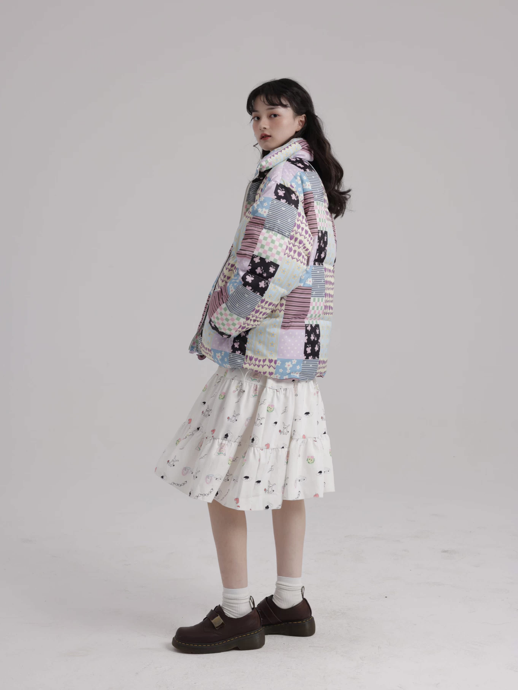 Kaixin Hostel All-Over Print Bow Tie Dress