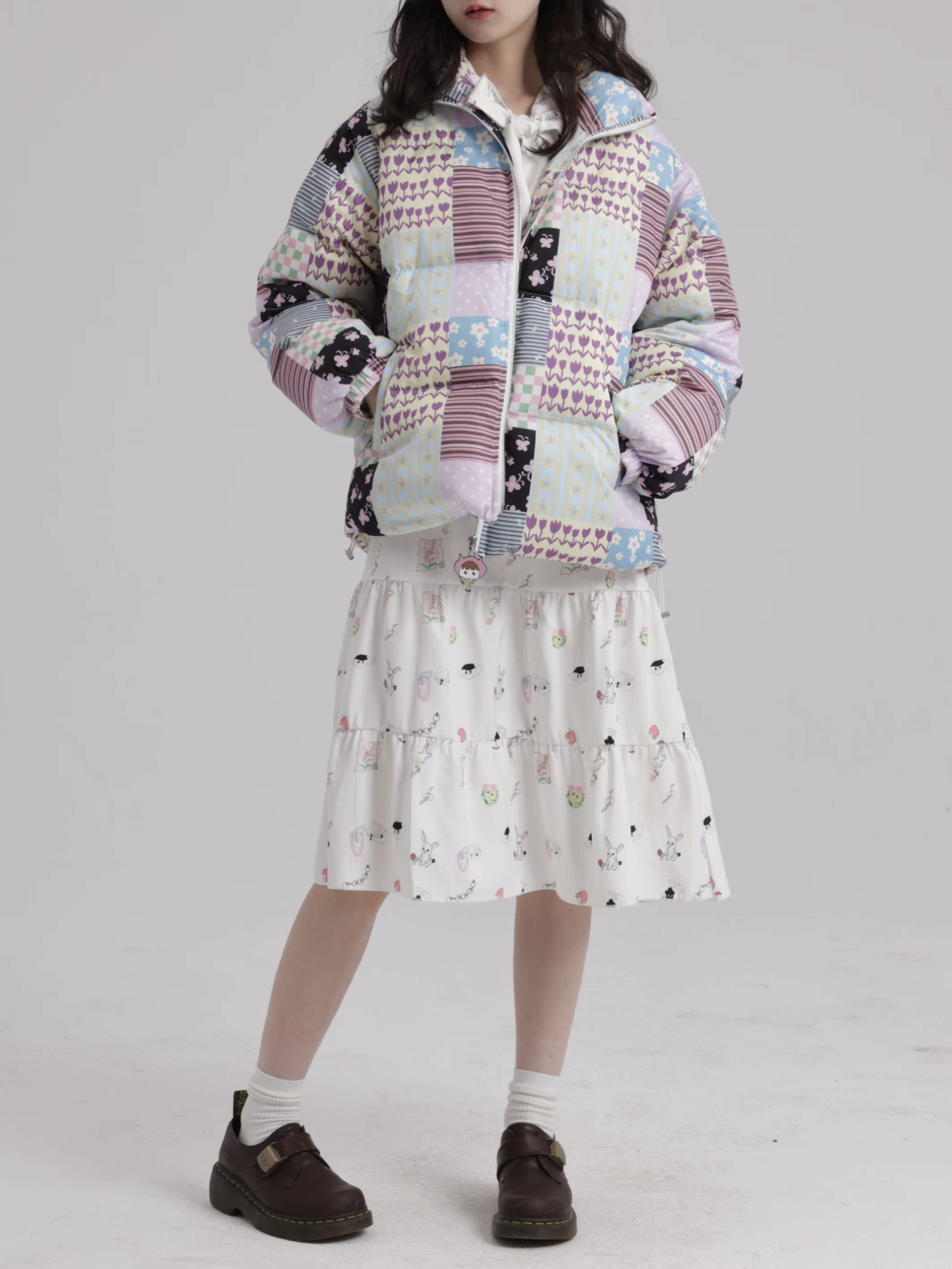 Kaixin Hostel All-Over Print Bow Tie Dress