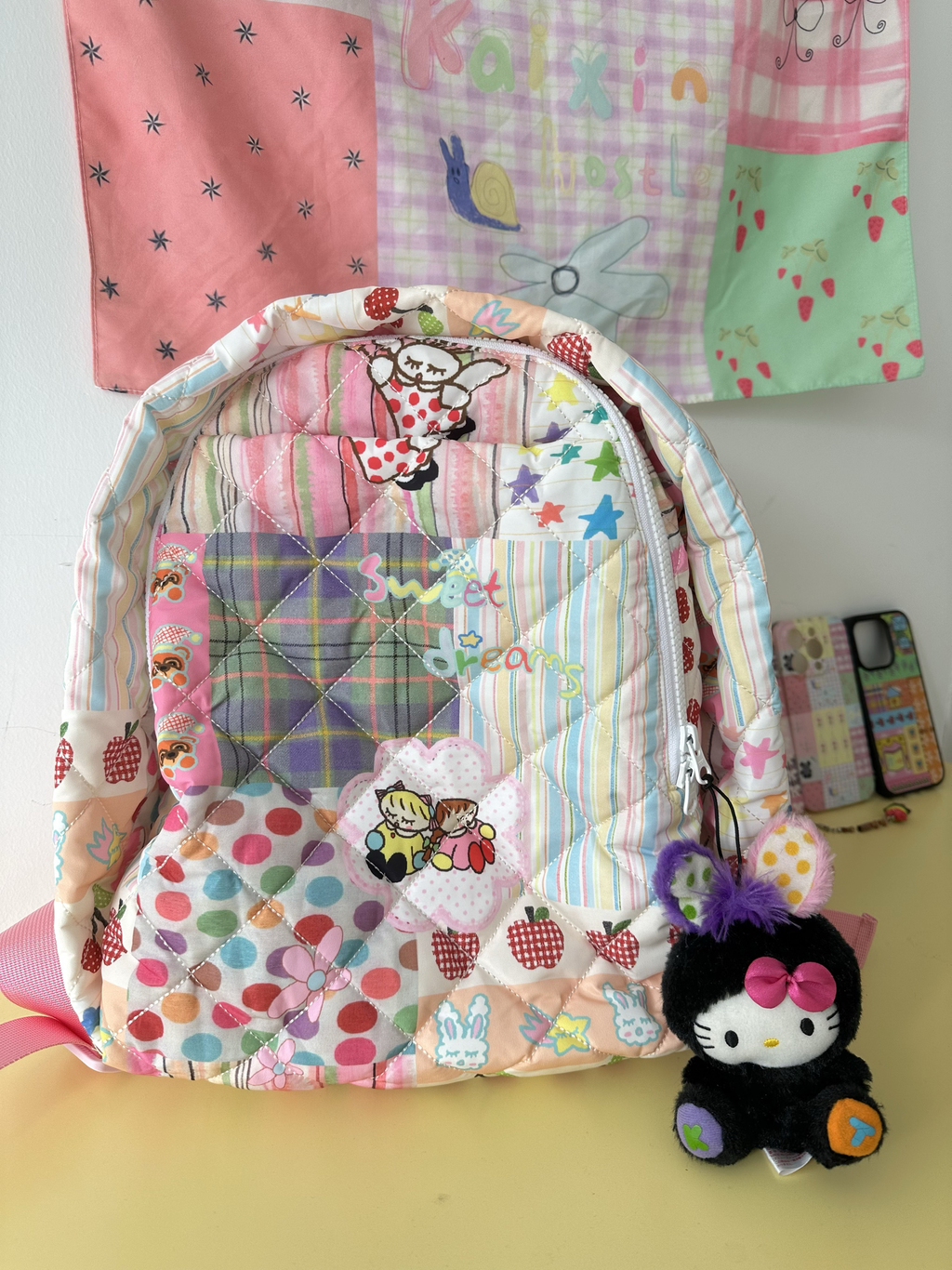Kaixin Hostel Quilted Illustration Backpack