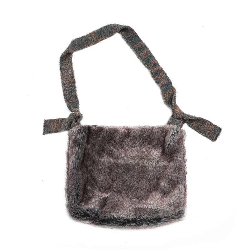 Leele Beach Puppy Laser Patch Fuzzy Crossbody Bag