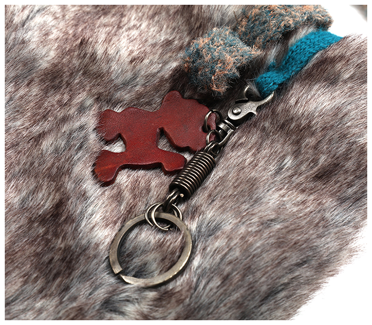 Leele Beach Puppy Laser Patch Fuzzy Crossbody Bag