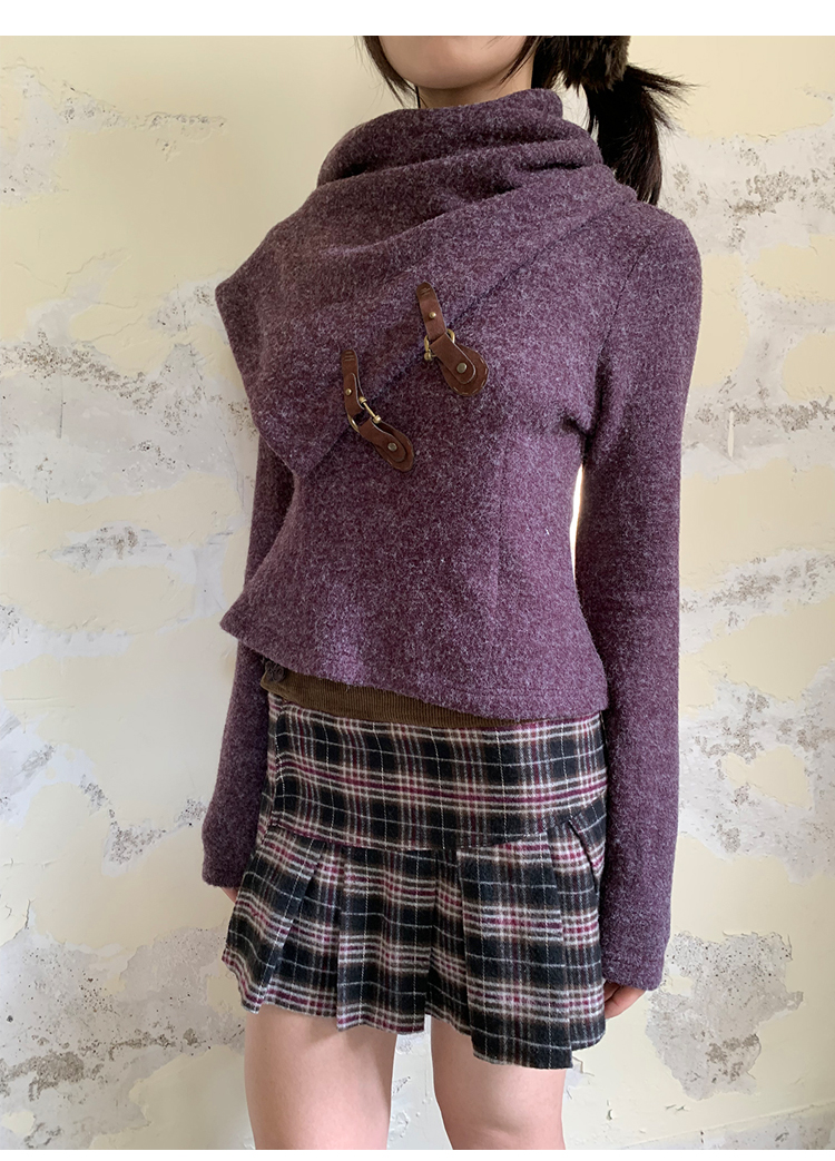 Leele Coffee Brown Chinese Knot Pleated Skirt