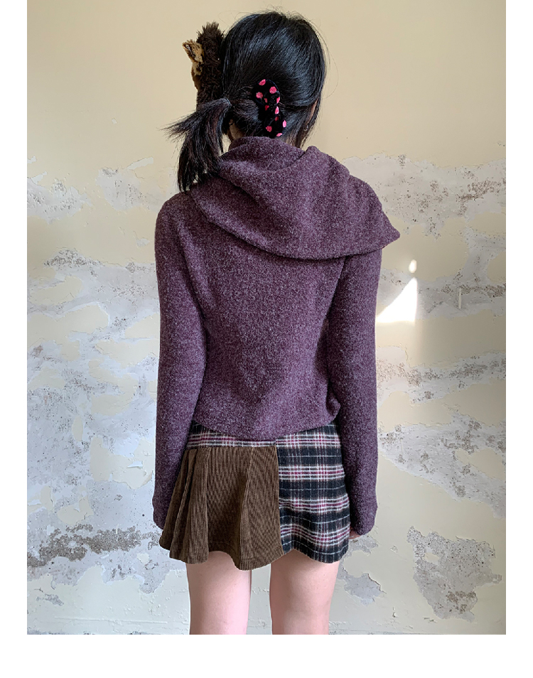 Leele Coffee Brown Chinese Knot Pleated Skirt