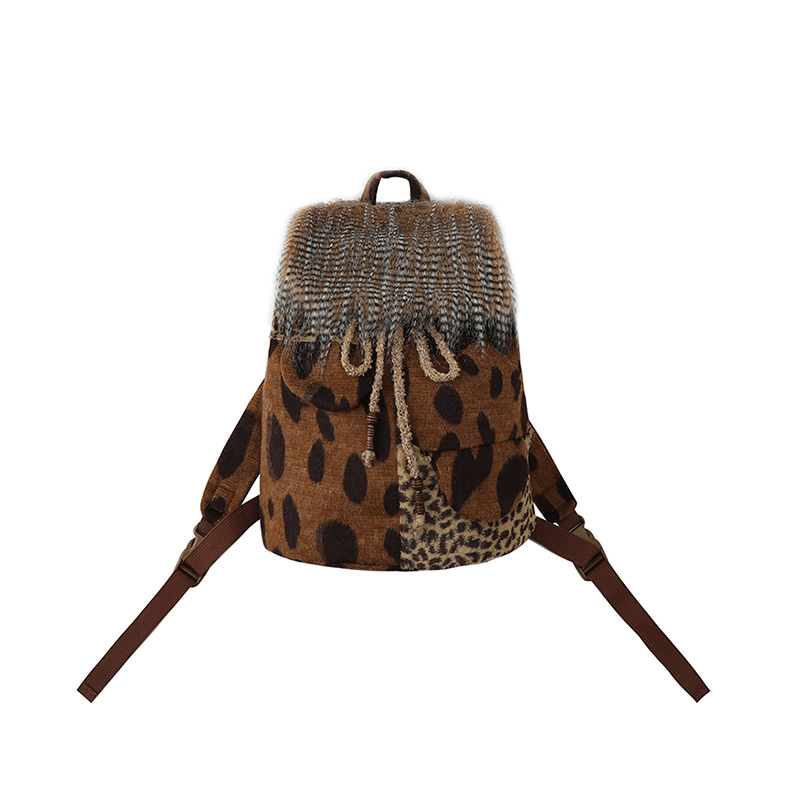 Leele Leopard Jungle Patchwork Backpack