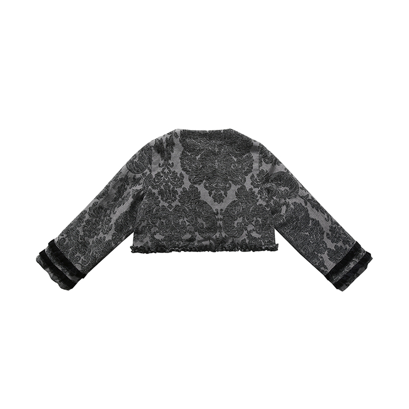Leele 3D Embroidery Short Jacket & High Neck Dress Set - Coat