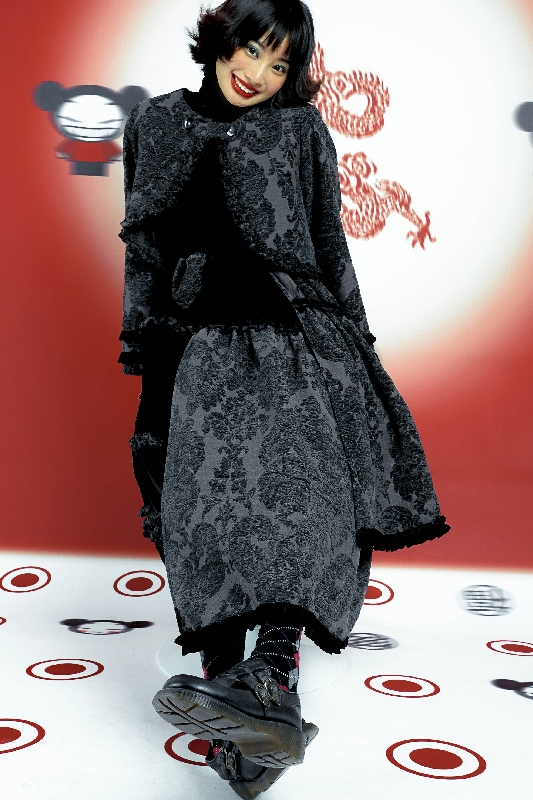 Leele 3D Embroidery Short Jacket & High Neck Dress Set - Dress