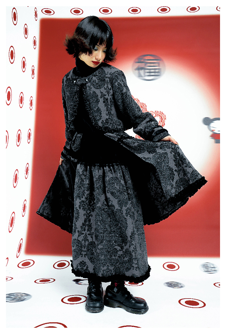 Leele 3D Embroidery Short Jacket & High Neck Dress Set - Dress