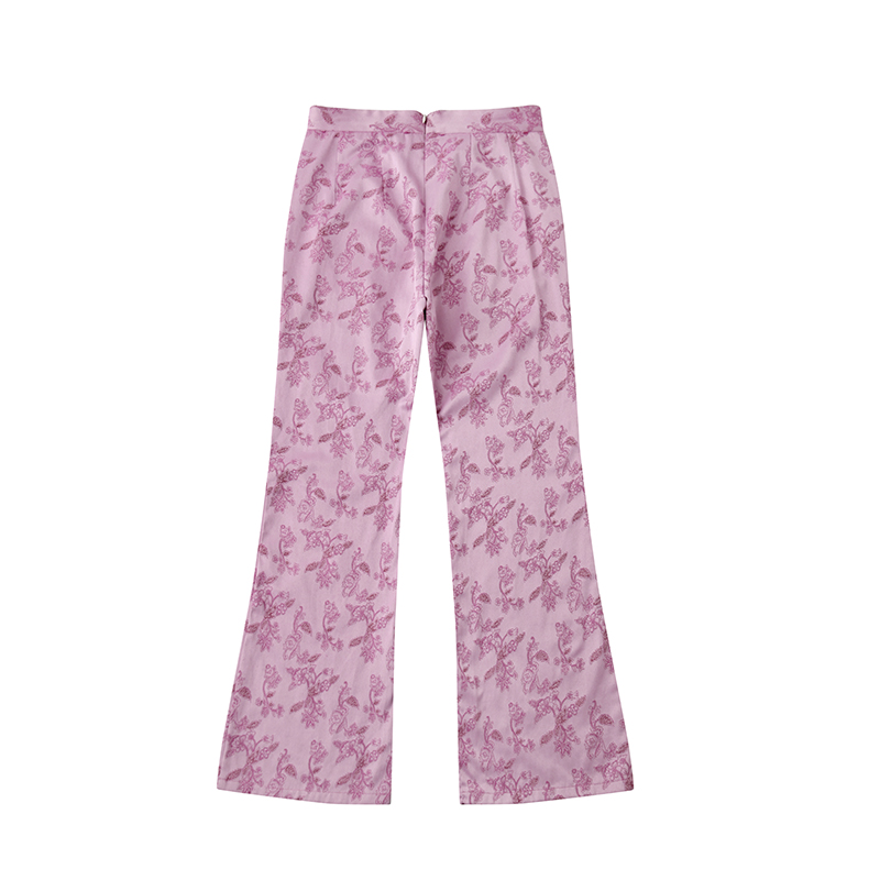 Leele Pink Baroque Flared Pants