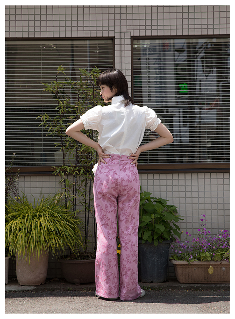Leele Pink Baroque Flared Pants