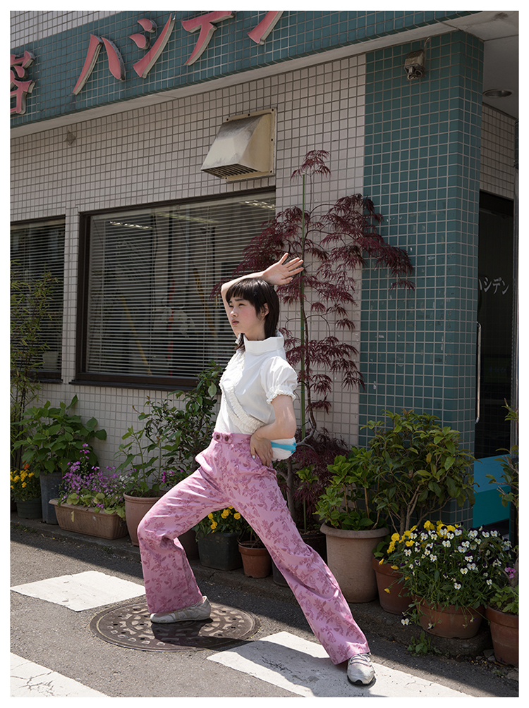 Leele Pink Baroque Flared Pants