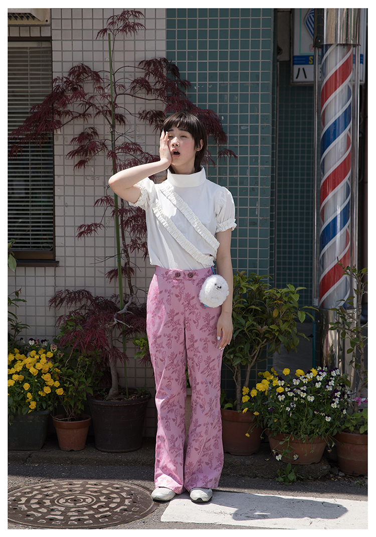 Leele Pink Baroque Flared Pants