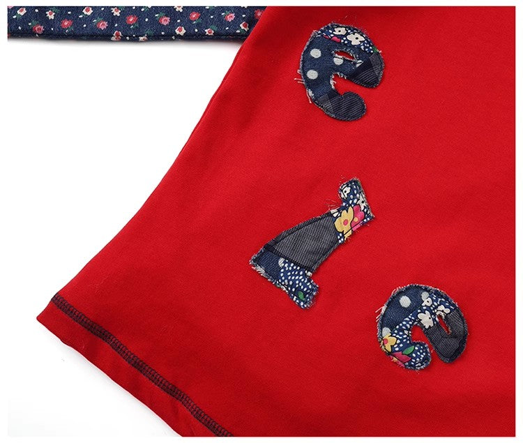 Leele Vintage Text Patchwork Mandarin Collar Hoodie