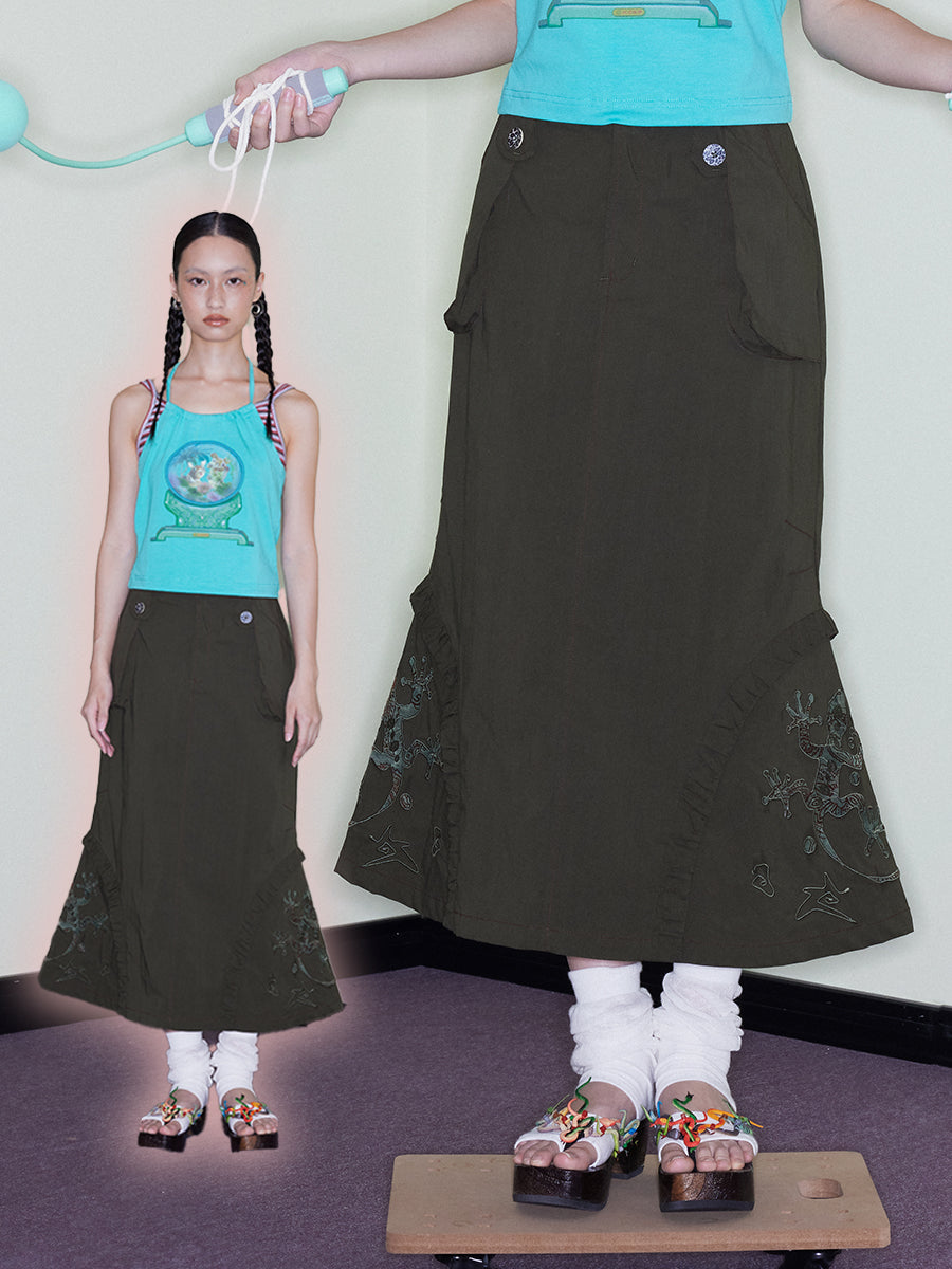 Lounge Mid-Length Fish Tail Flared Skirt