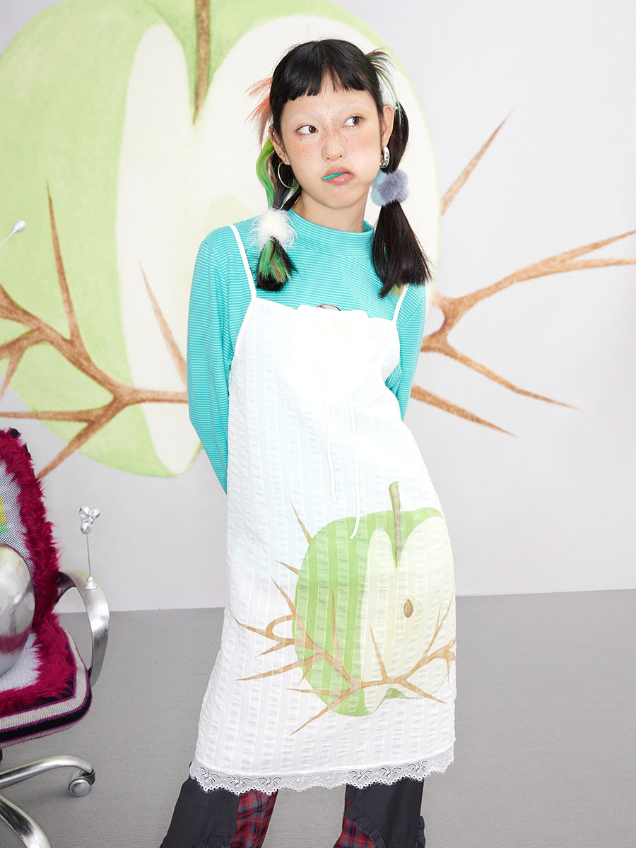 Lounge Sheer Layered Apple Green Slip Dress