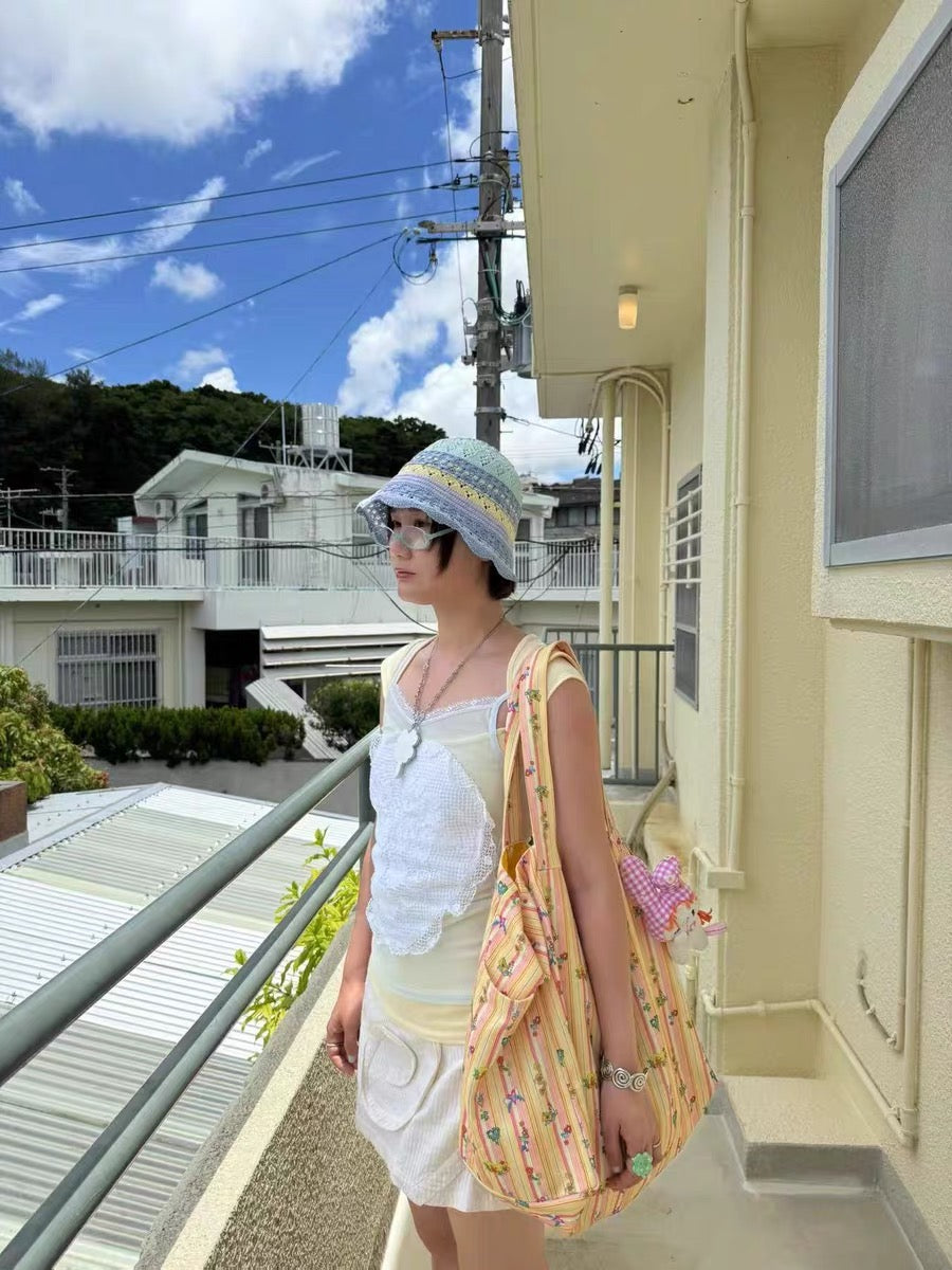 Kaixin Hostel x Octopus Grass 2025 Floral Print Beach Tote Bag