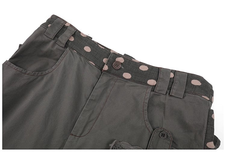 Leele Taupe Layered Lace Washed Pants
