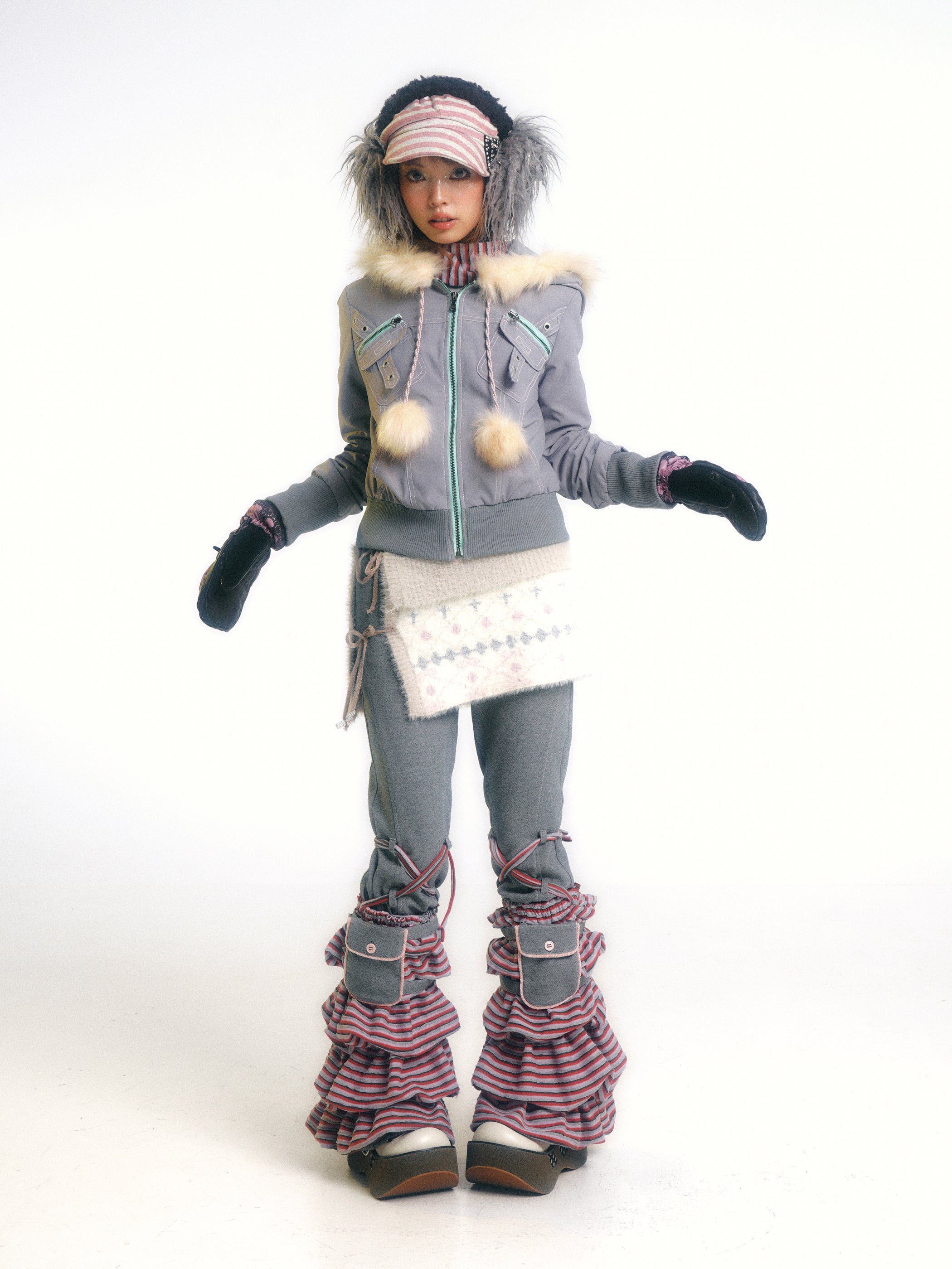 SassyLove Quilted Fur Hood Puffer Jacket