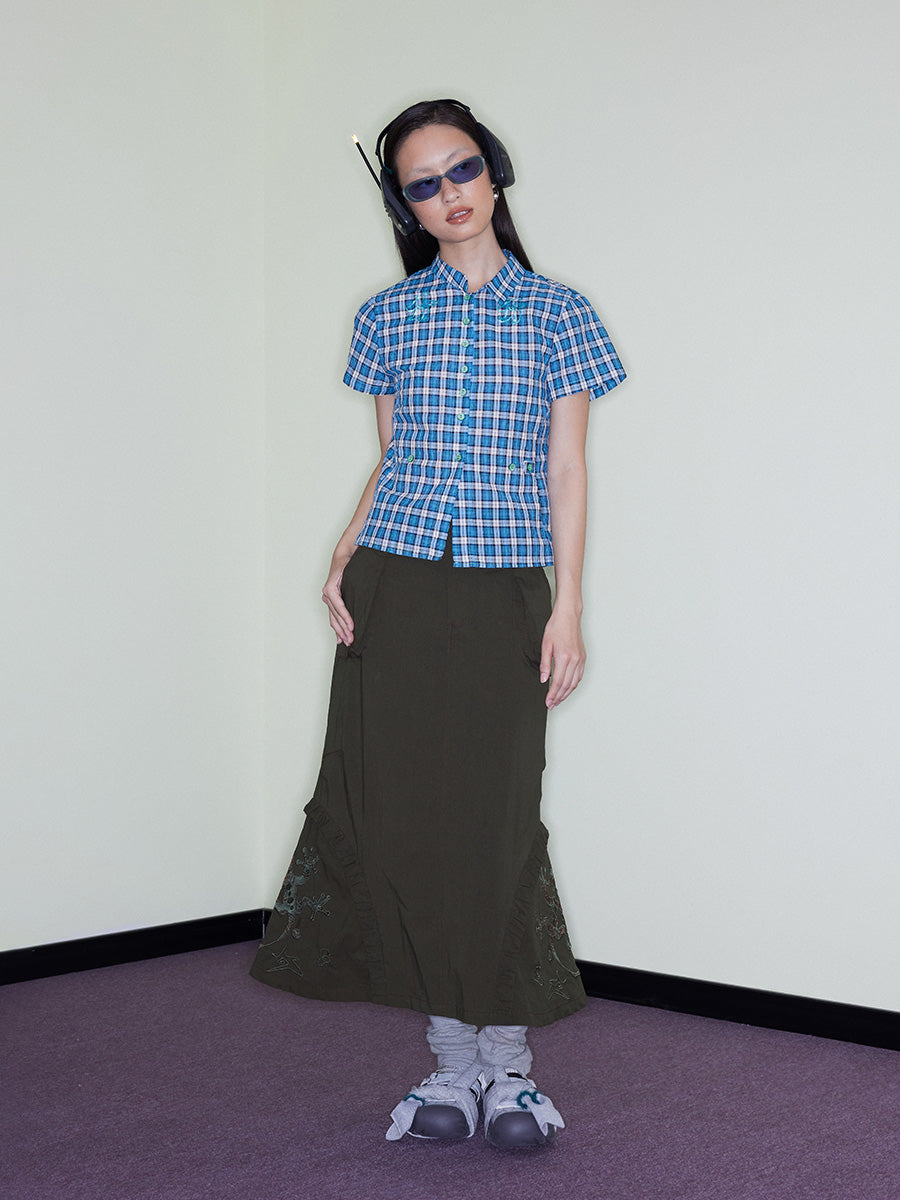 Lounge Y2K Checkered Short Sleeve Shirt