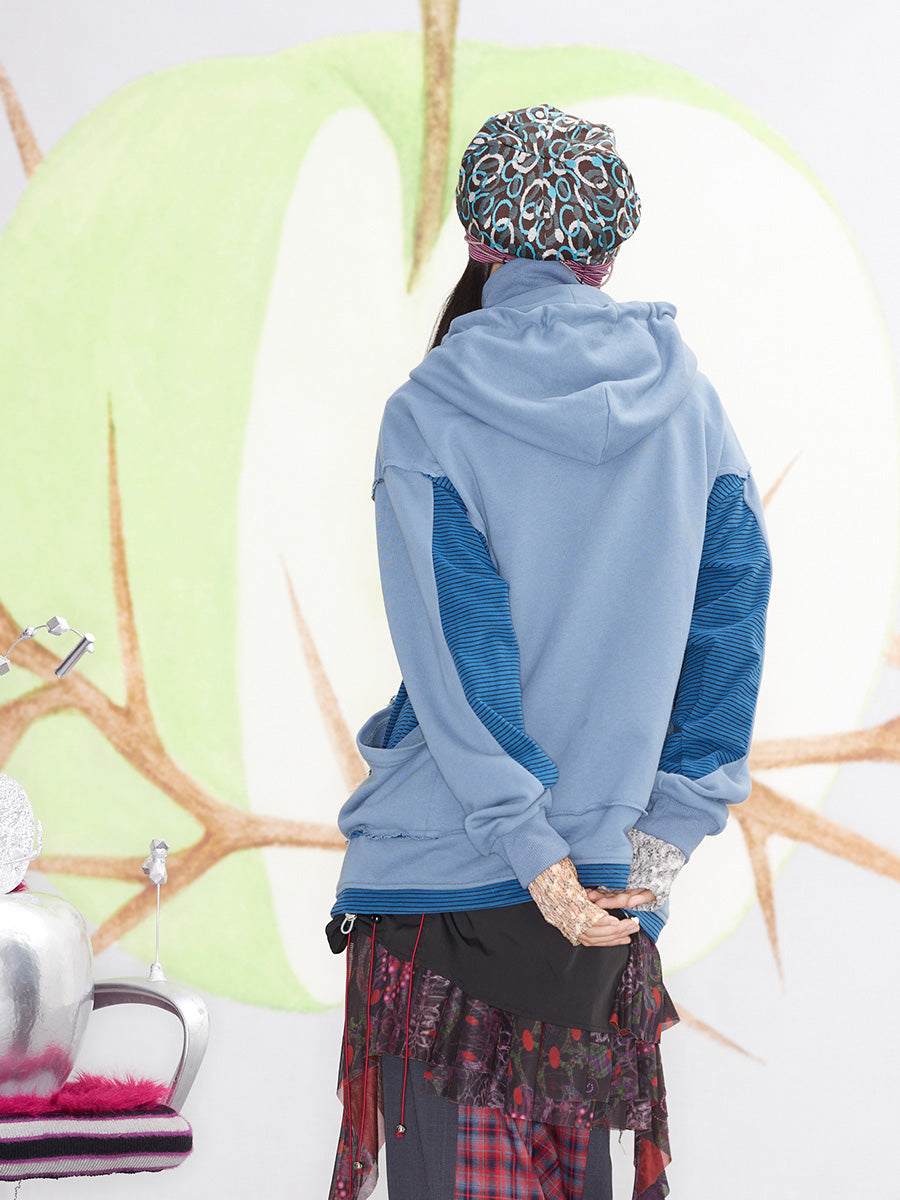 Lounge Dusty Blue Star Swirl Toothbrush Embroidery Hoodie