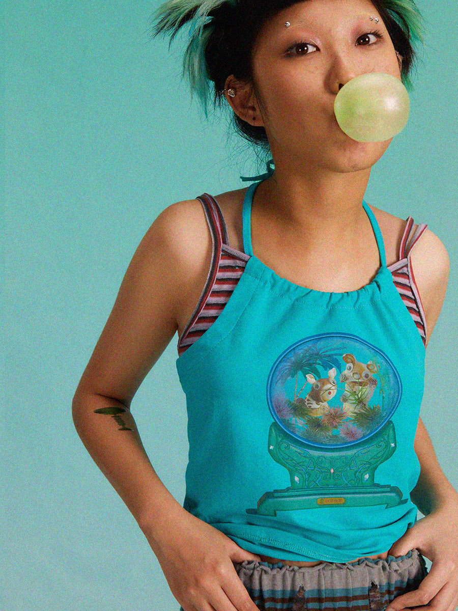 Lounge Halter Tie-Front Playful Slip Top