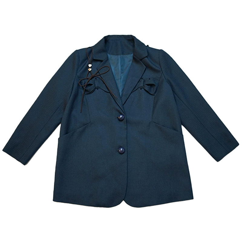 Lounge Vintage Check Deconstructed Bow Blazer