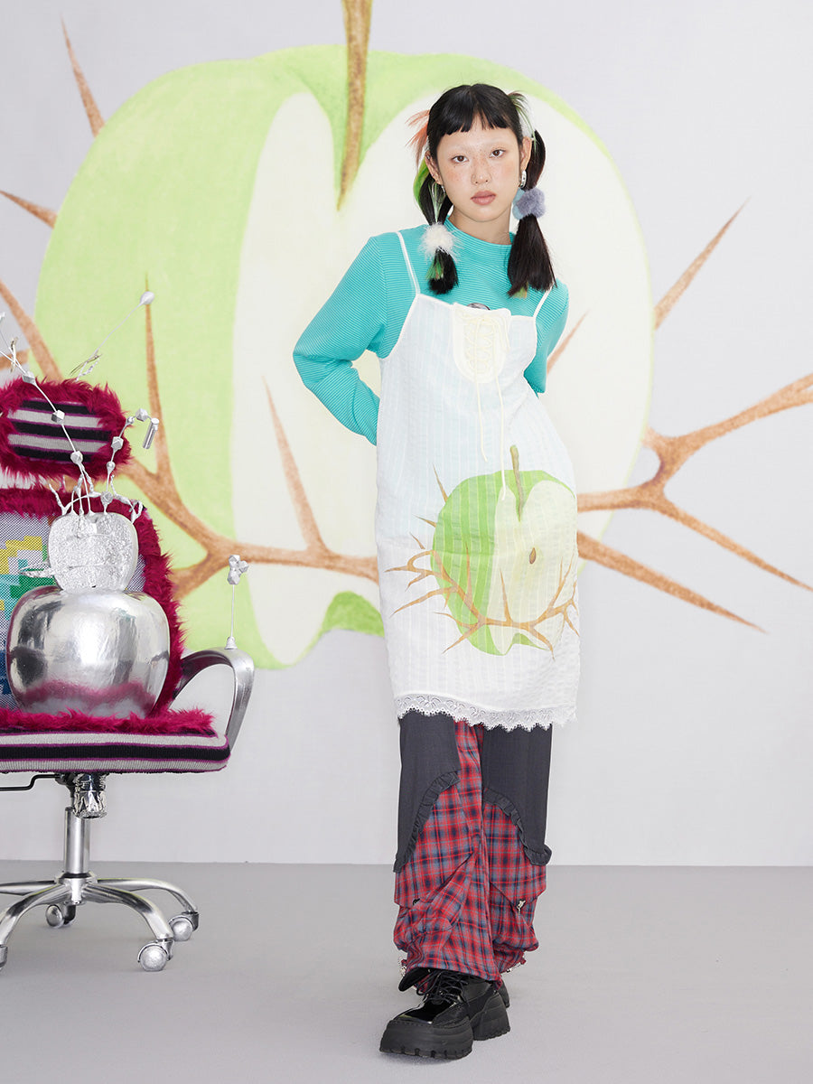 Lounge Sheer Layered Apple Green Slip Dress