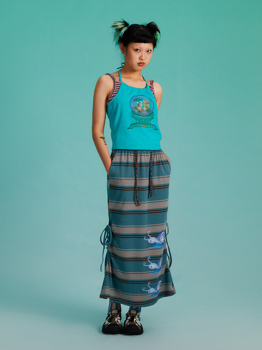 Lounge Halter Tie-Front Playful Slip Top