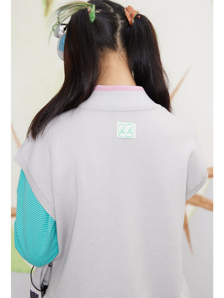 Lounge Dual-Zip High Neck Sweater Vest