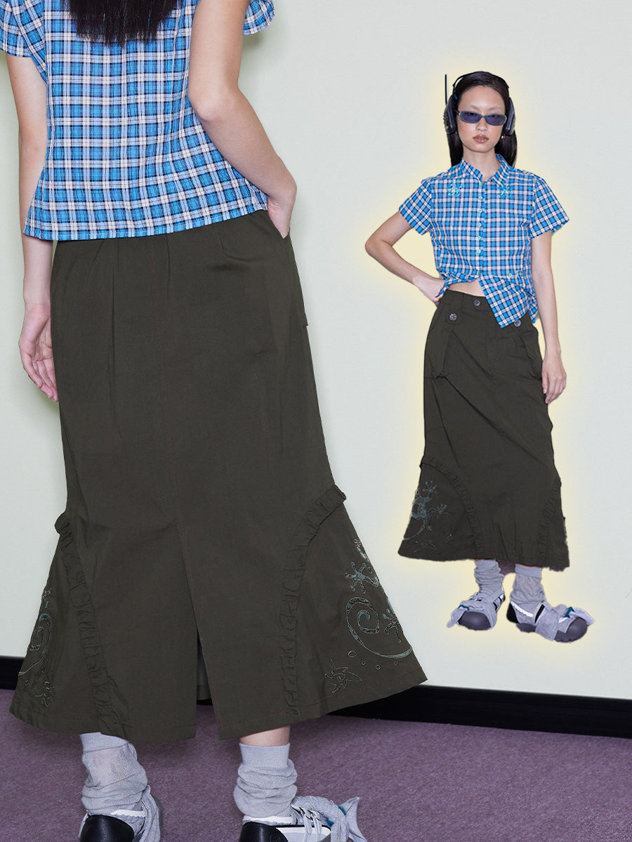 Lounge Mid-Length Fish Tail Flared Skirt