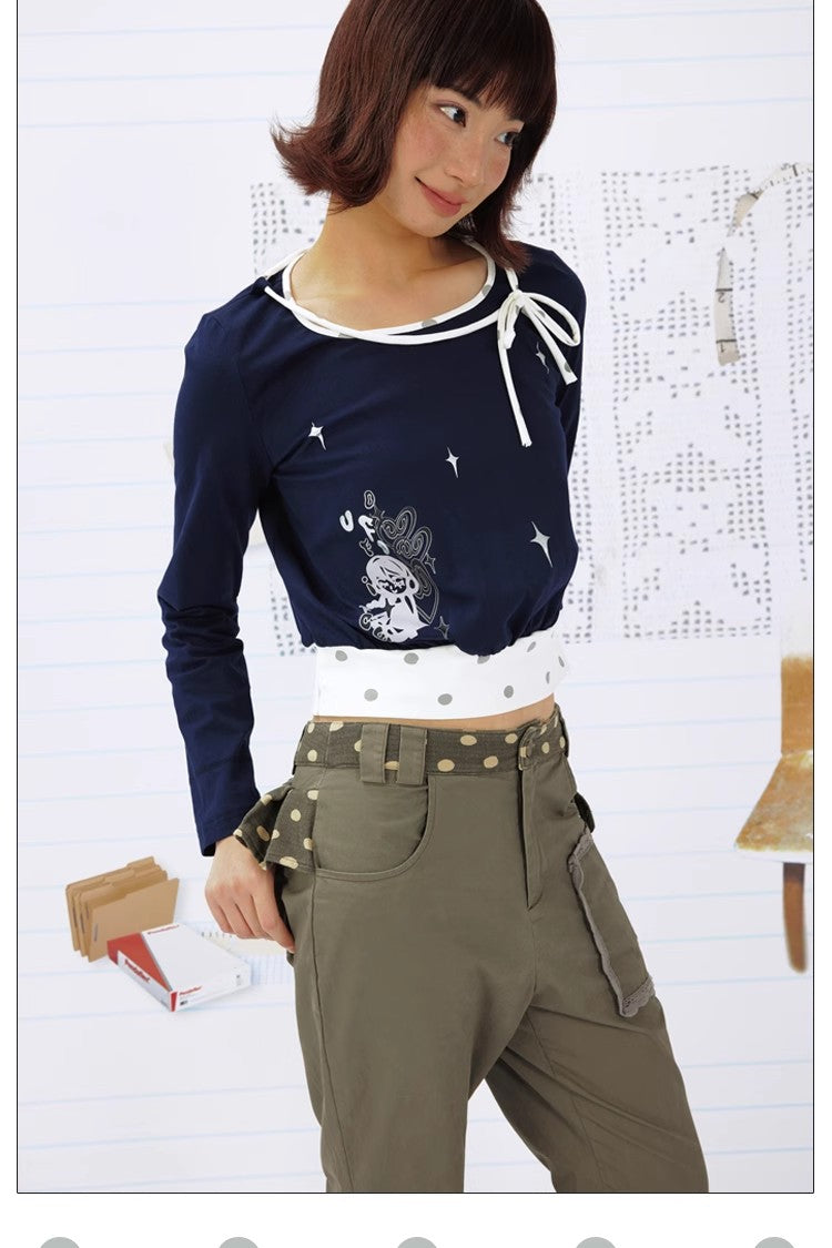 Leele Stars & Blush Girl Graphic Long Sleeve T-shirt