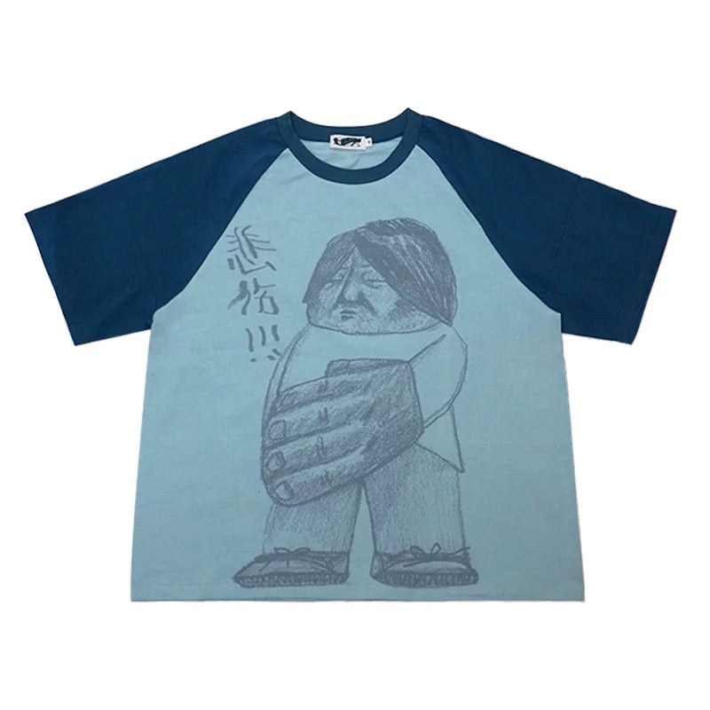 Lounge softT Color-Block Graffiti Print Short Sleeve Tee
