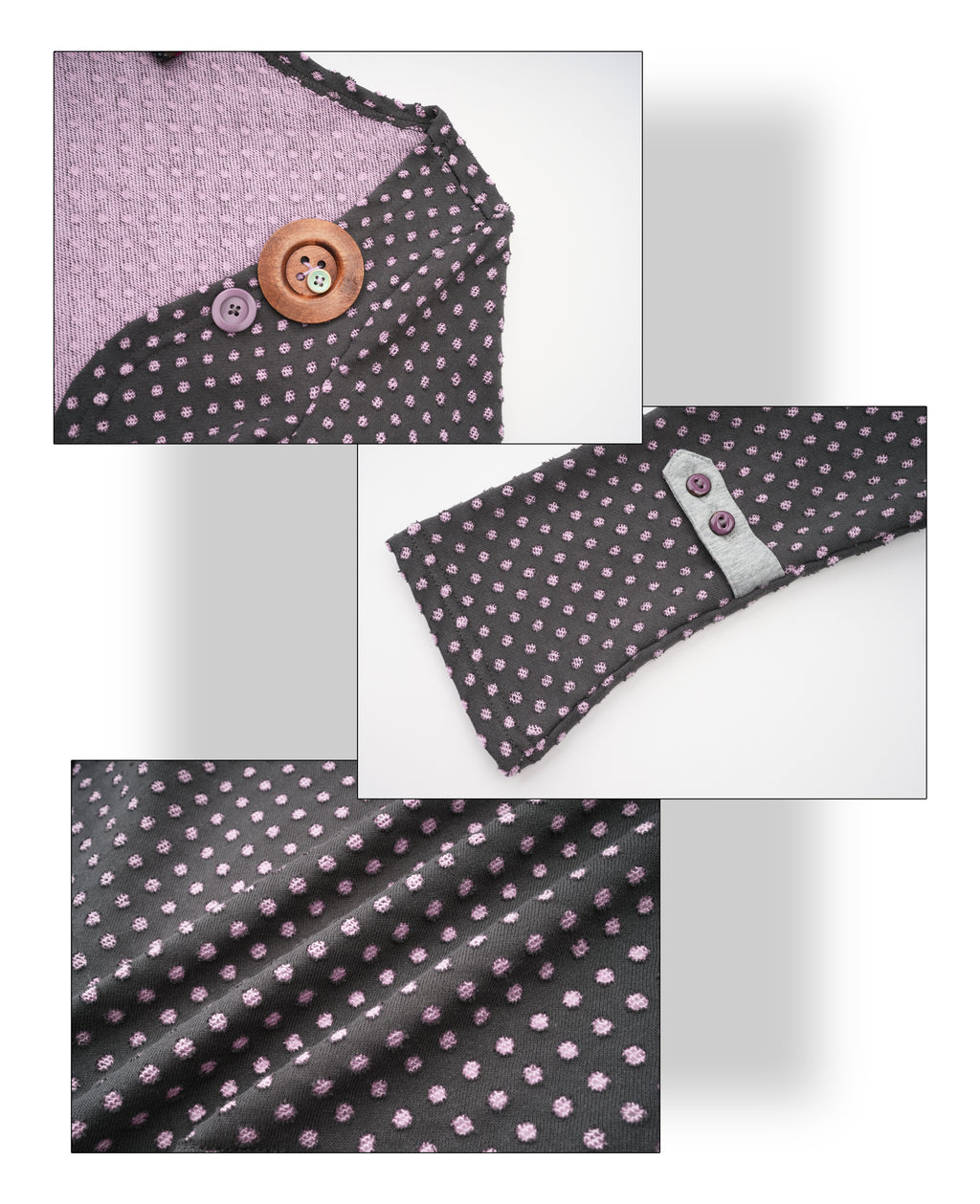 SassyLove 25SS Polka Dot Cropped Cardigan with Button