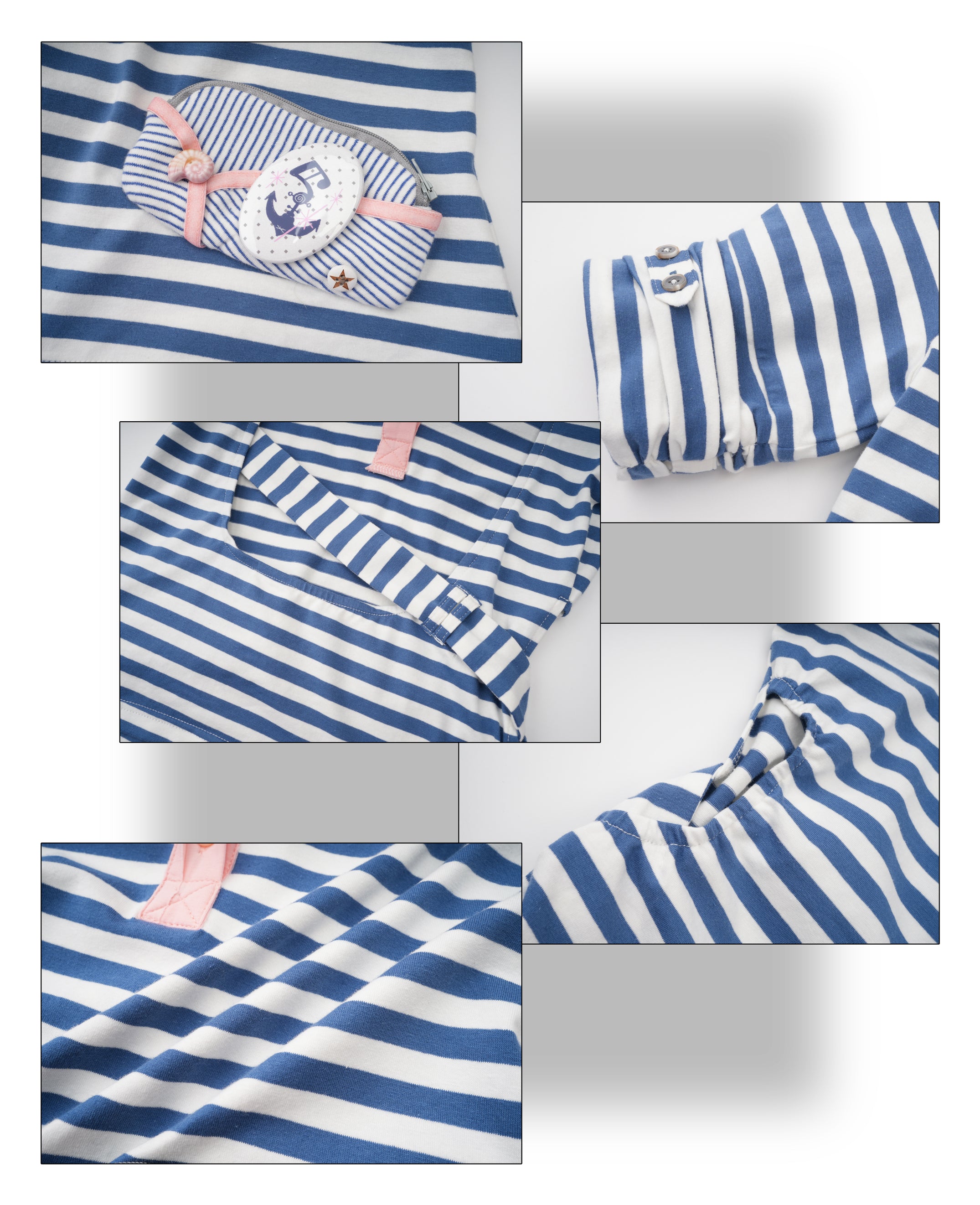 SassyLove 25SS Navy Blue Sailor Collar Cut-Out T-shirt