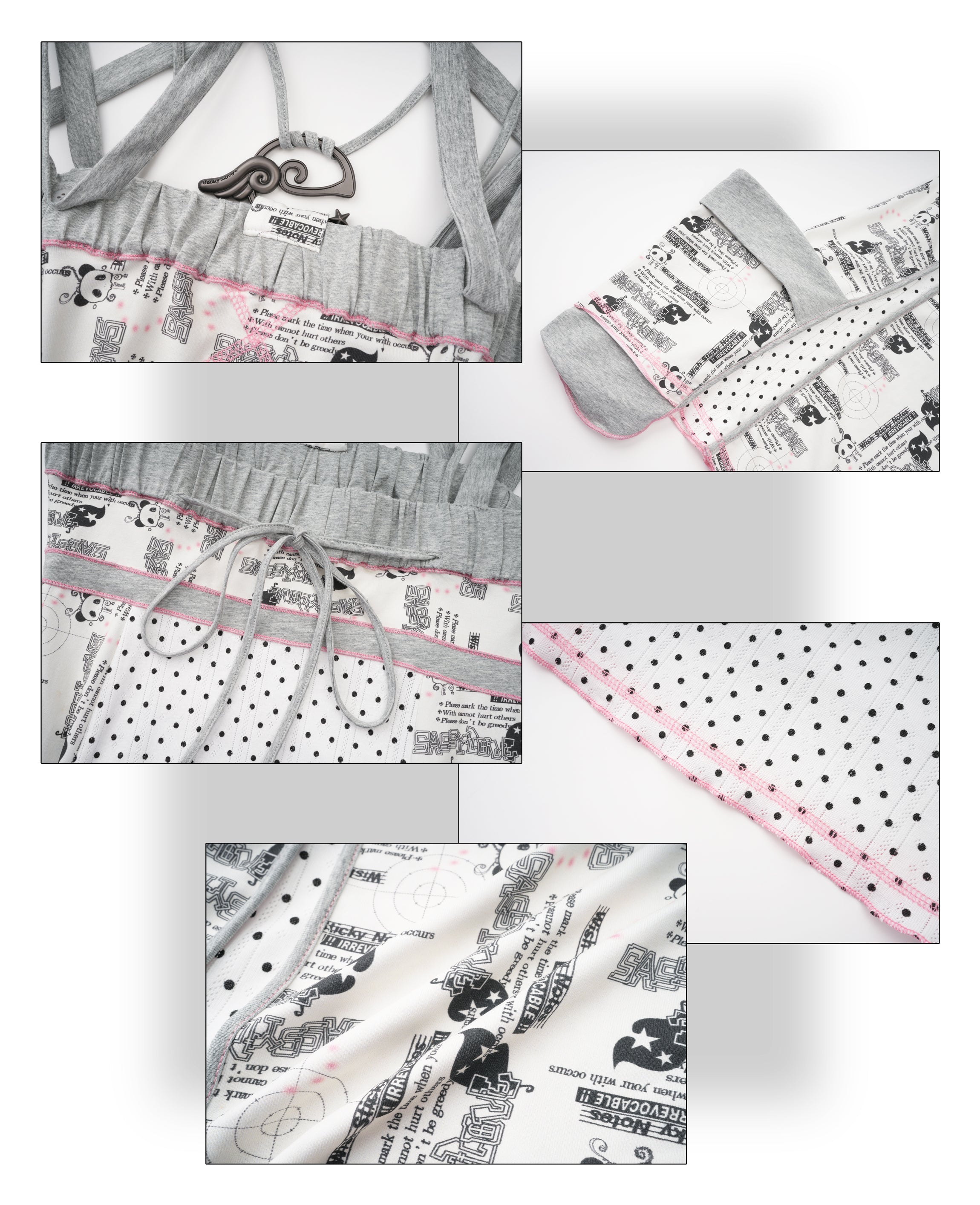 SassyLove 25SS Panda Print Bustier Oversized Pockets Dress