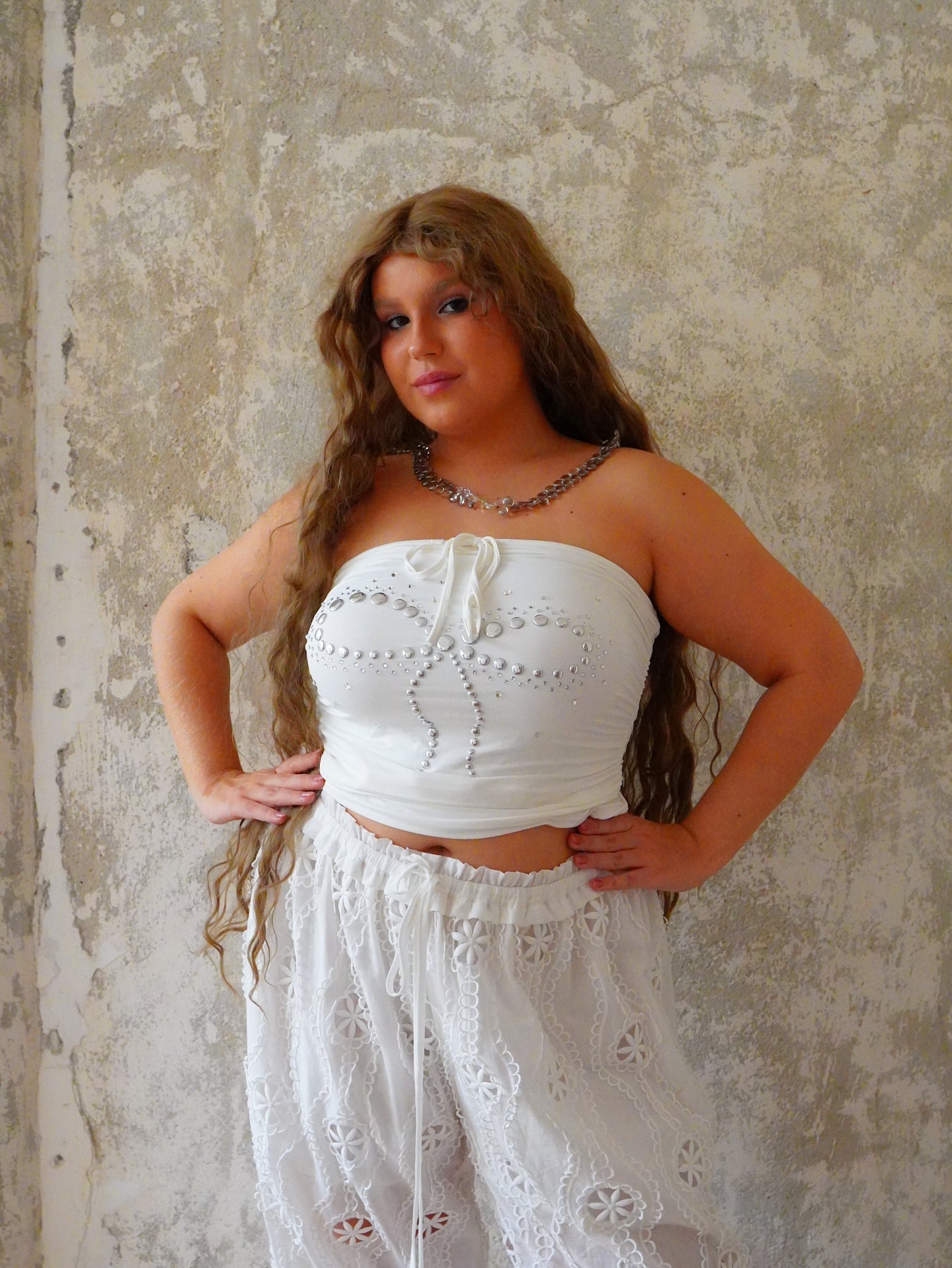 Hot Nipples Club Embroidery Lace Bloomer Capris Pants ALL SIZES