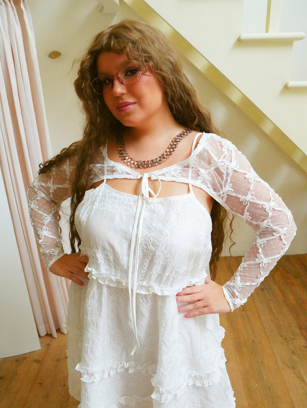 Hot Nipples Club Lace Bow Tie-Up Sleeves ALL SIZES