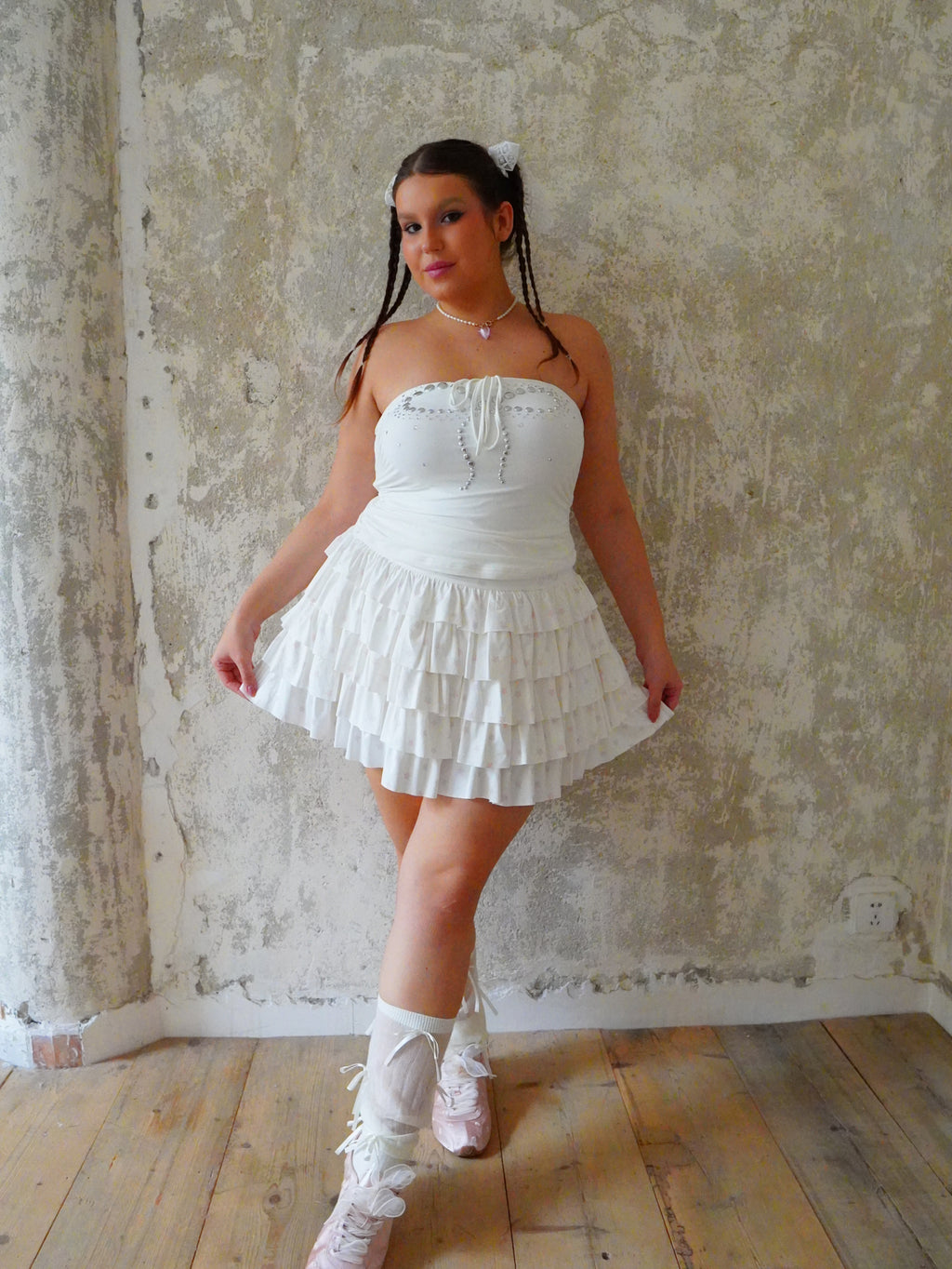 Hot Nipples Club Y2K Star Print Tiered Skirt ALL SIZES