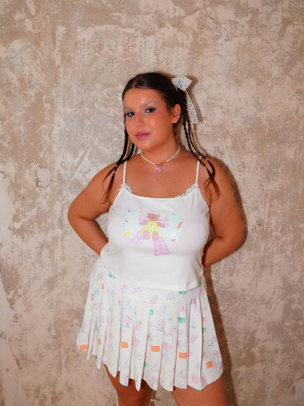 Hot Nipples Club Printed Pleats Tennis Skirt with Safety Shorts ALL SIZES