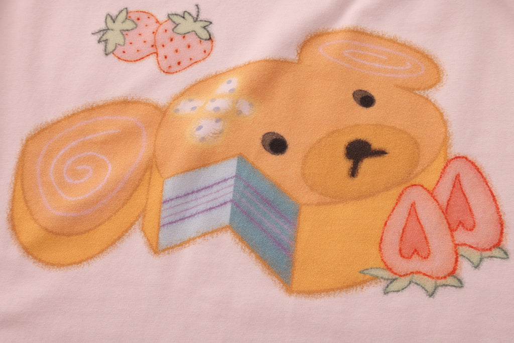 Ageha 25ss Bear Print Short-Sleeve Tee