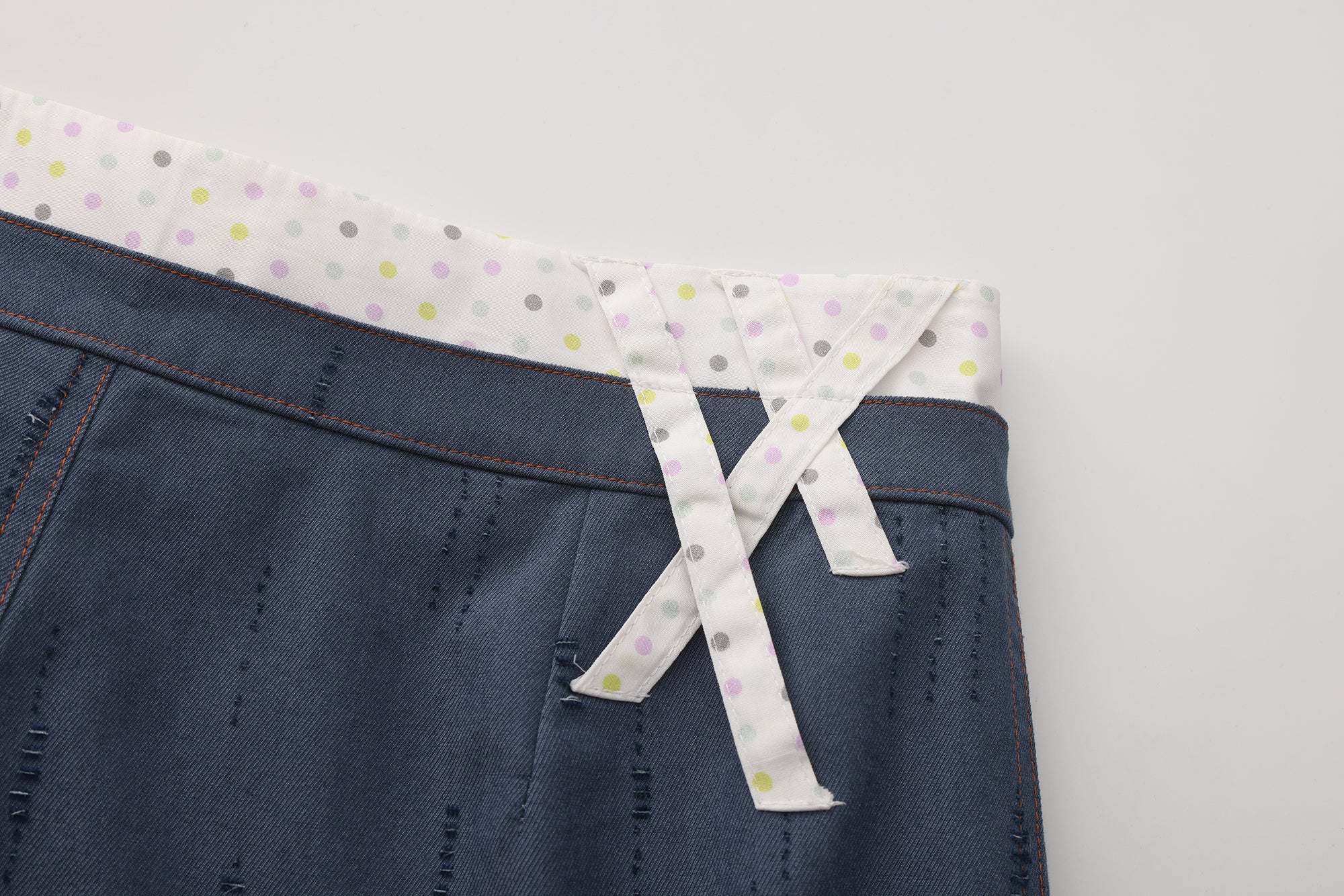 Ageha 25ss Blue Double-Waist Wide-Leg Pants