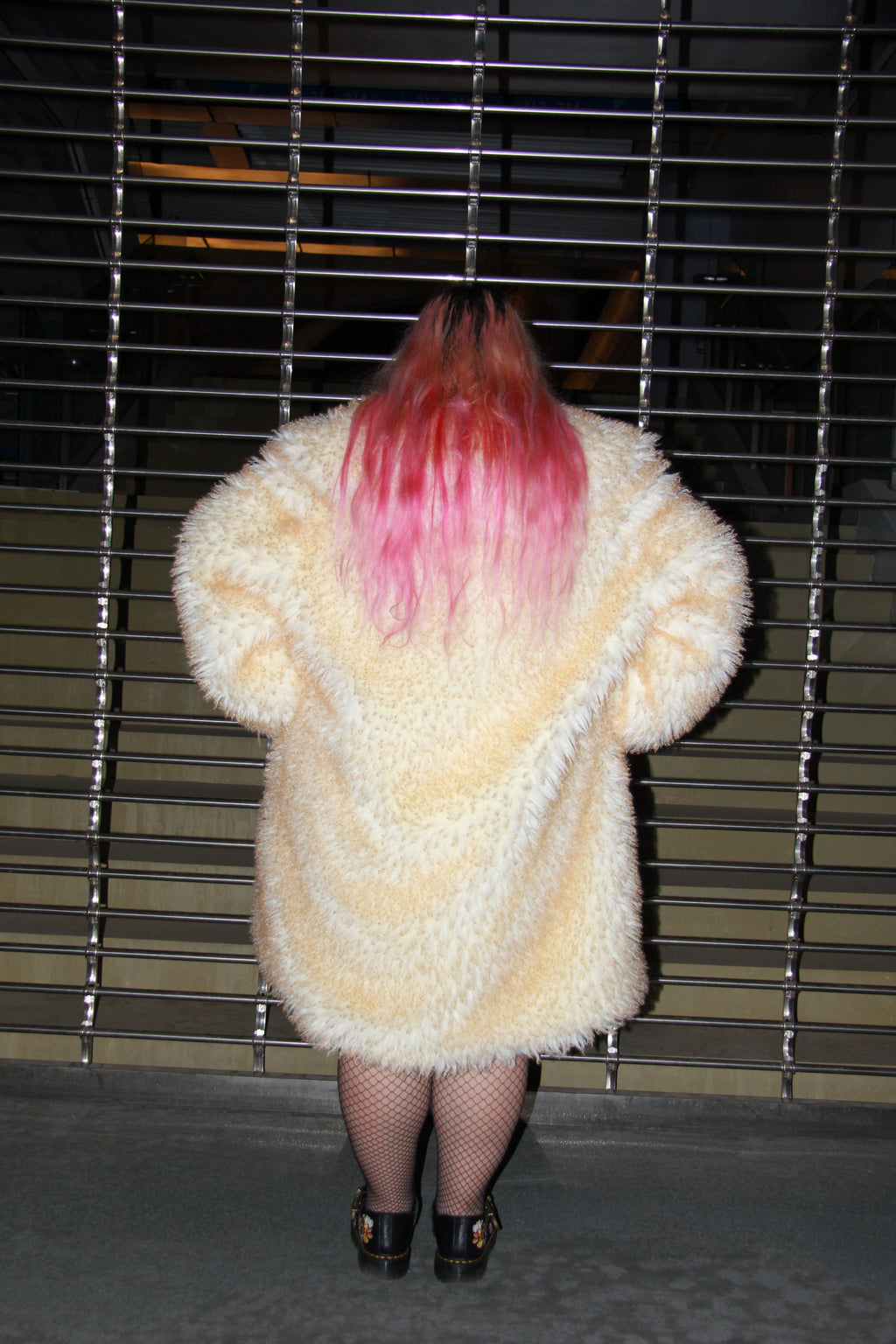 Hot Nipples Club Long Sleeve Faux Fur Overcoat