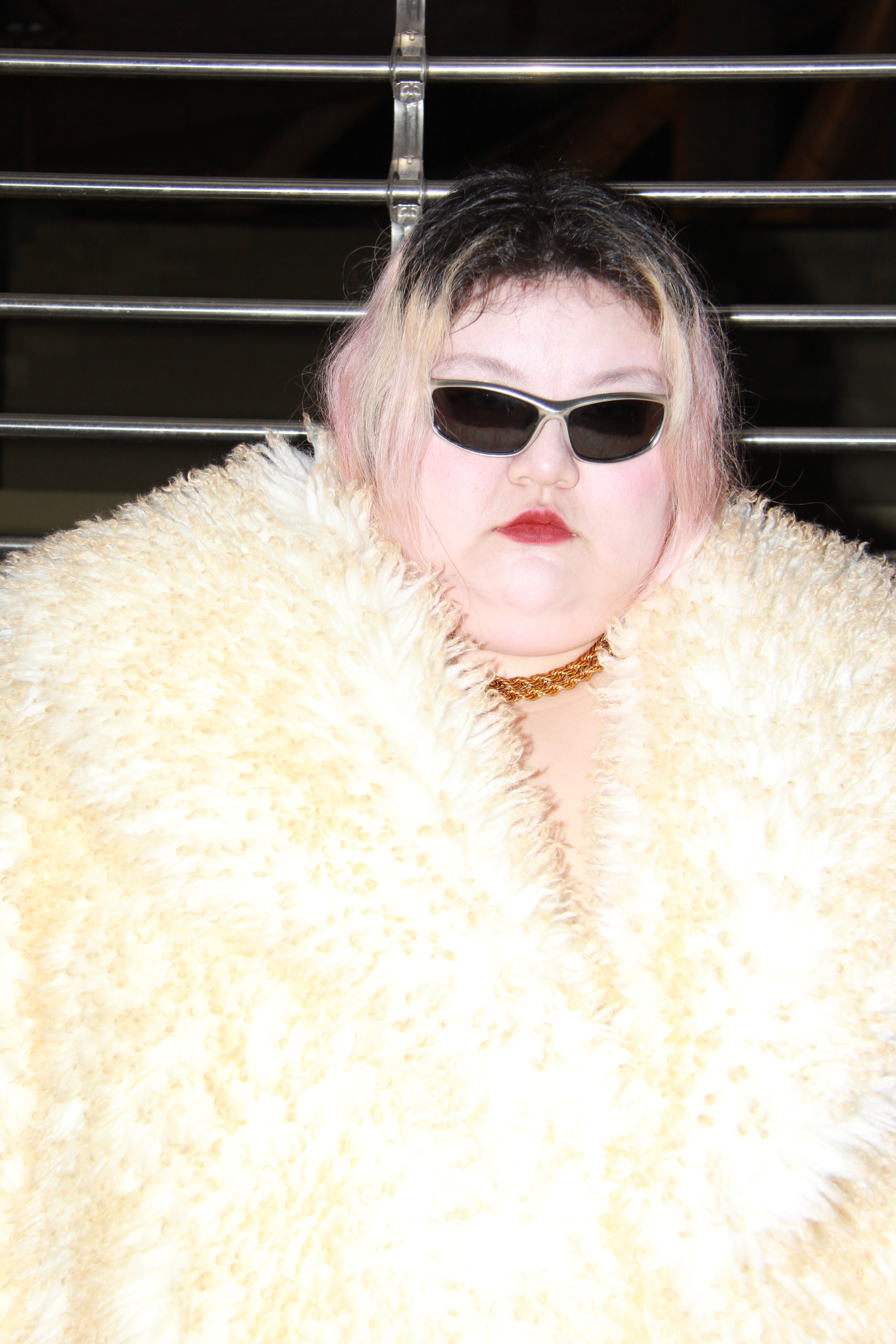 Hot Nipples Club Long Sleeve Faux Fur Overcoat